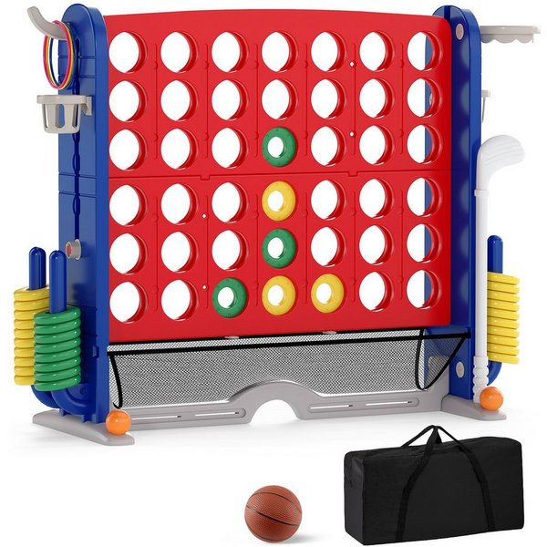 COSTWAY Spiel, 4 in Einer Reihe Strategiespiel, höhenverstellbar