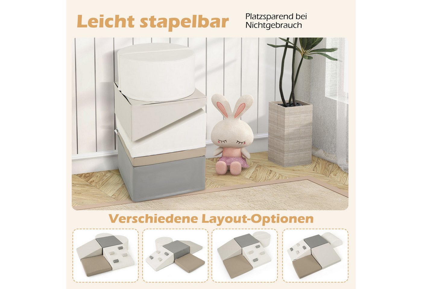 COSTWAY Spielbausteine, (6 St), Kinder Schamstoff Bausteine ab 1 Jahr – Bild 3 von 5