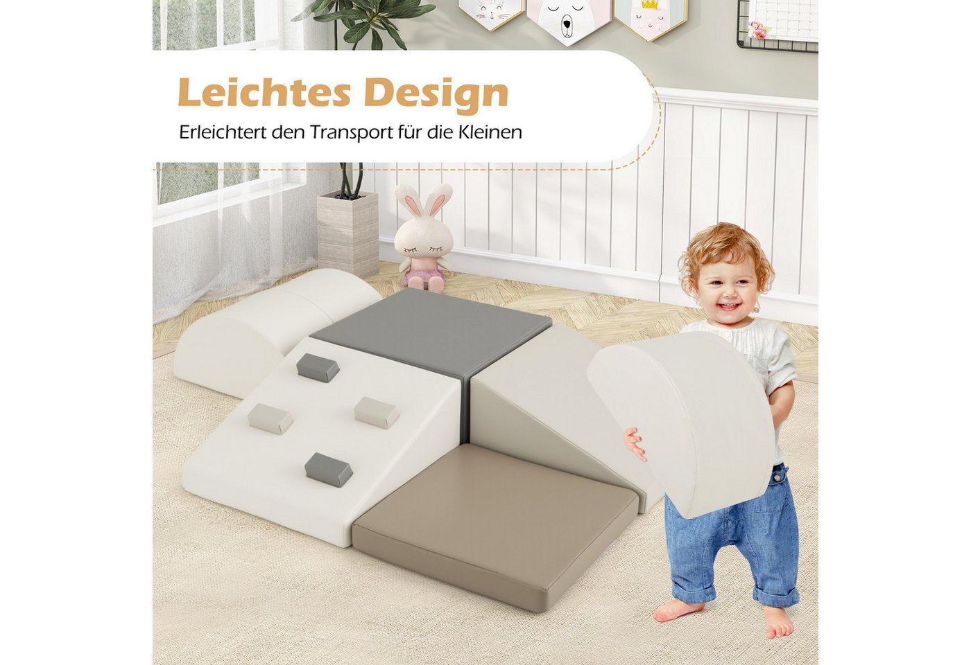 COSTWAY Spielbausteine, (6 St), Kinder Schamstoff Bausteine ab 1 Jahr – Bild 5 von 5