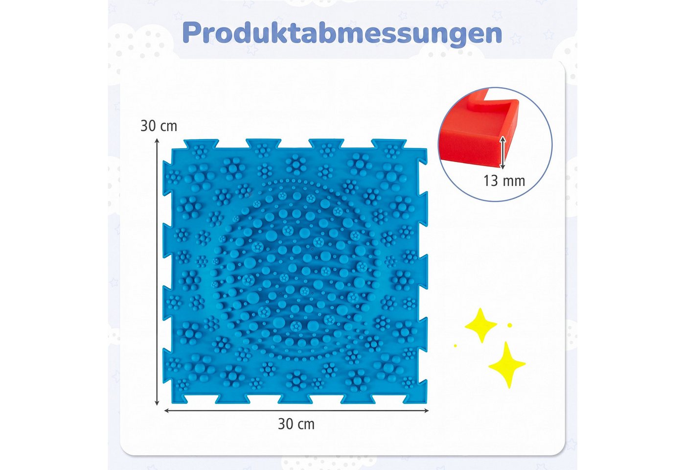 COSTWAY Spielmatte (6-St), Sensorische Massagematte mit verschiedenen Mustern – Bild 5 von 5