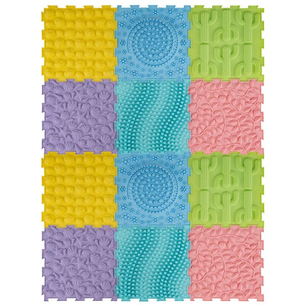 COSTWAY Spielmatte (6-St), Sensorische Massagematte mit verschiedenen Mustern
