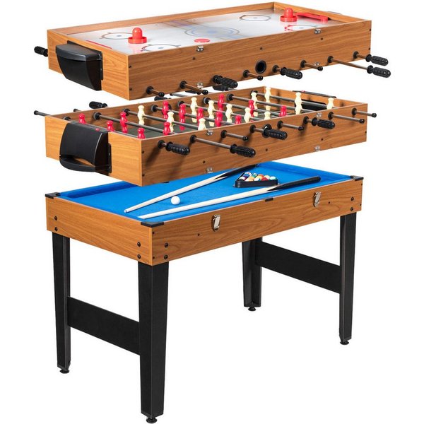 COSTWAY Spieltisch, Multifunktionstisch für Kinder, Erwachsene, Holz, natur