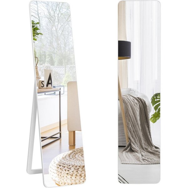 COSTWAY Standspiegel, Ganzkörperspiegel stehend/ Wandmontage, 160 x 37 cm