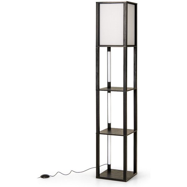 COSTWAY Stehlampe, mit 3-stufig einstellbaren LED-Streifen und Fußschalter
