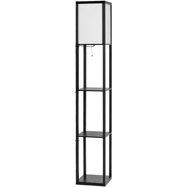 COSTWAY Stehlampe Stehleuchte, ohne Leuchtmittel, Warmweiß, mit 3-Ebenen