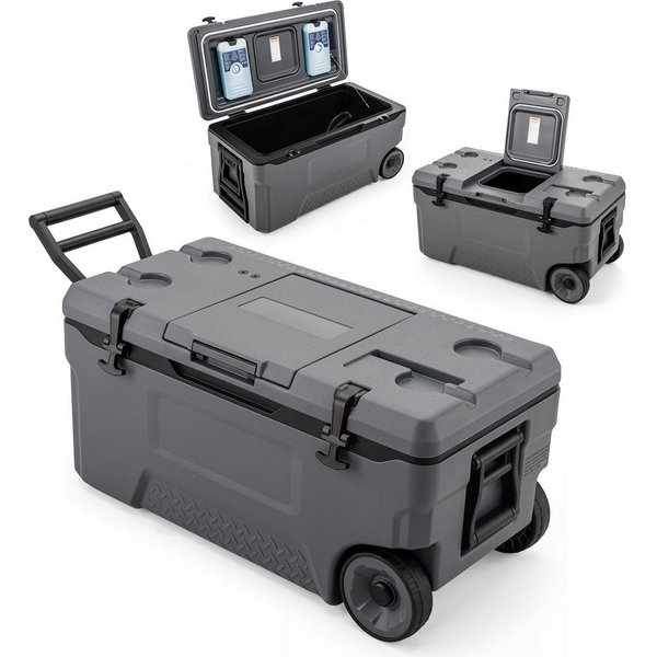 COSTWAY Thermobehälter, Kühlbox mit Rollen & Griff, Isolierbox