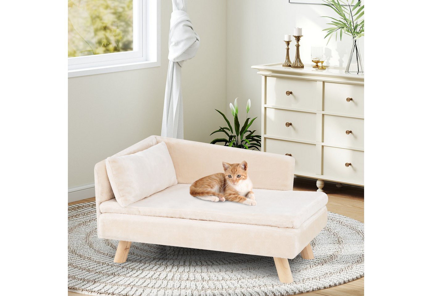 COSTWAY Tiersofa, Katzensofa, Katzencouch, mit 2 abnehmbaren Kissens – Bild 2 von 5
