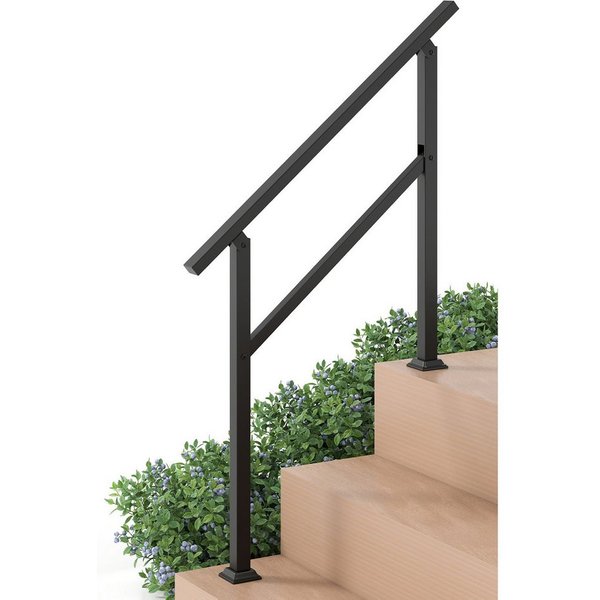 COSTWAY Treppengeländer mit Winkelverstellung, 70 cm Länge, 92 cm Höhe, mit 2 Pfosten