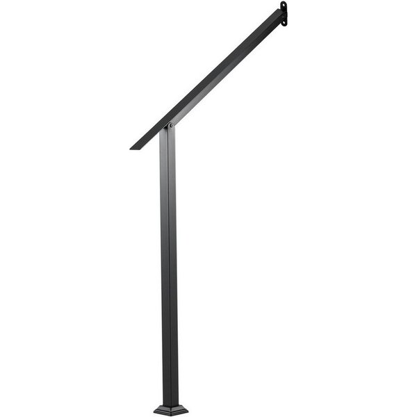 COSTWAY Treppengeländer, 99 cm Länge, 74 cm Höhe, Winkelverstellbarer Treppenhandlauf für 3 Stufen