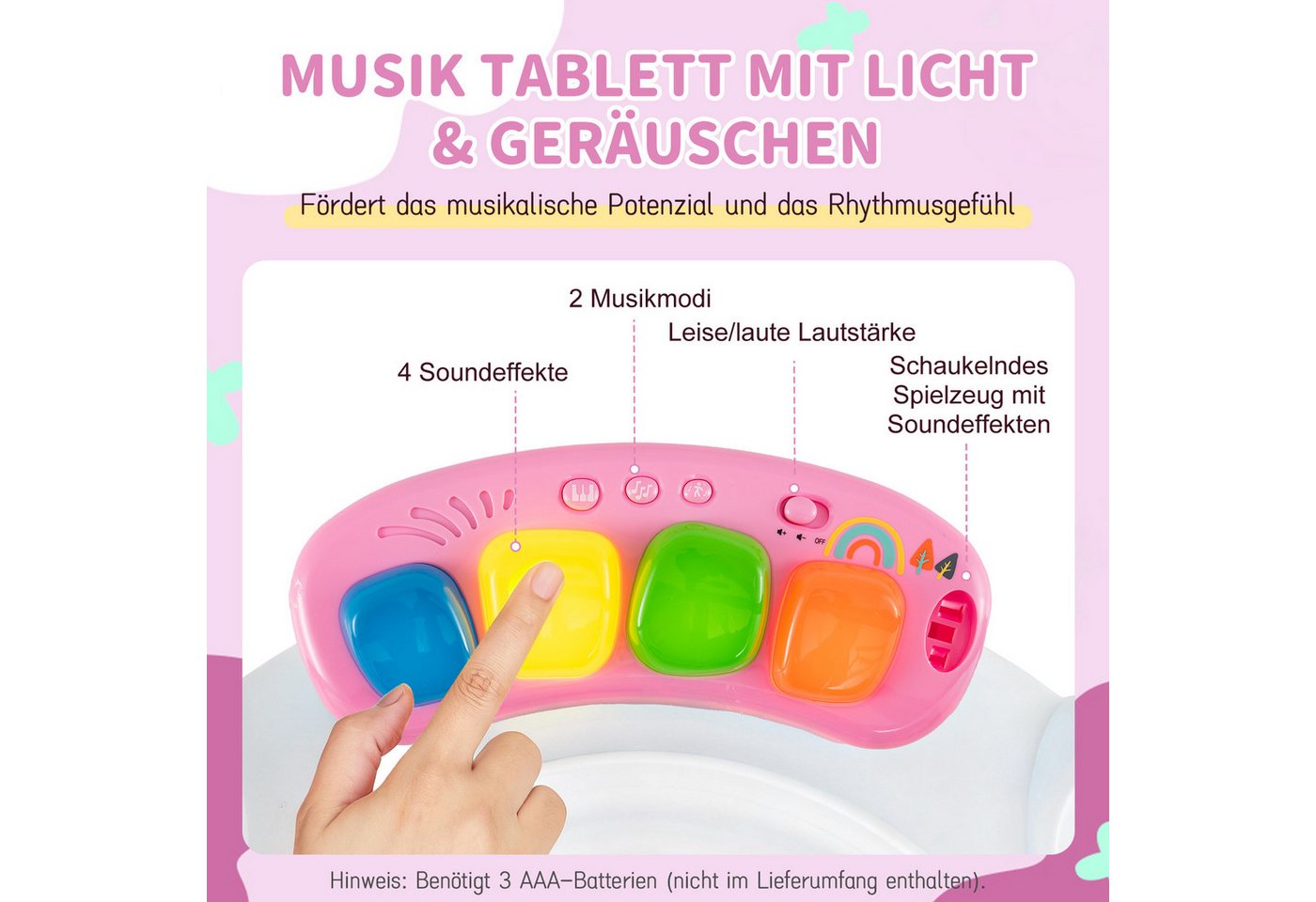 COSTWAY Türhopser, (1-tlg), Babywippe, Babyschaukel, 3-fach höhenverstellbar – Bild 2 von 5