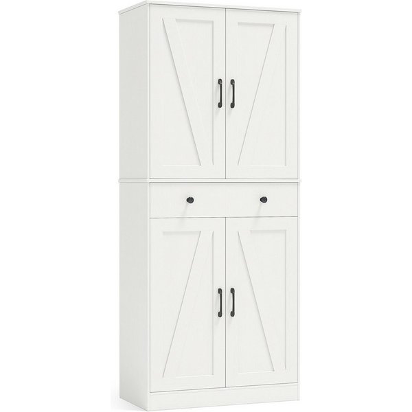 COSTWAY Vorratsschrank Küchenbuffet mit verstellbarem Regal, Schublade weiß