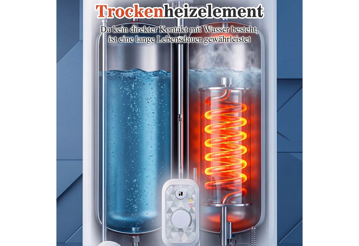 COSTWAY Wandspeicher, (max. 75°C), Warmwasserspeicher 25L mit Doppelbehälter – Bild 4 von 5