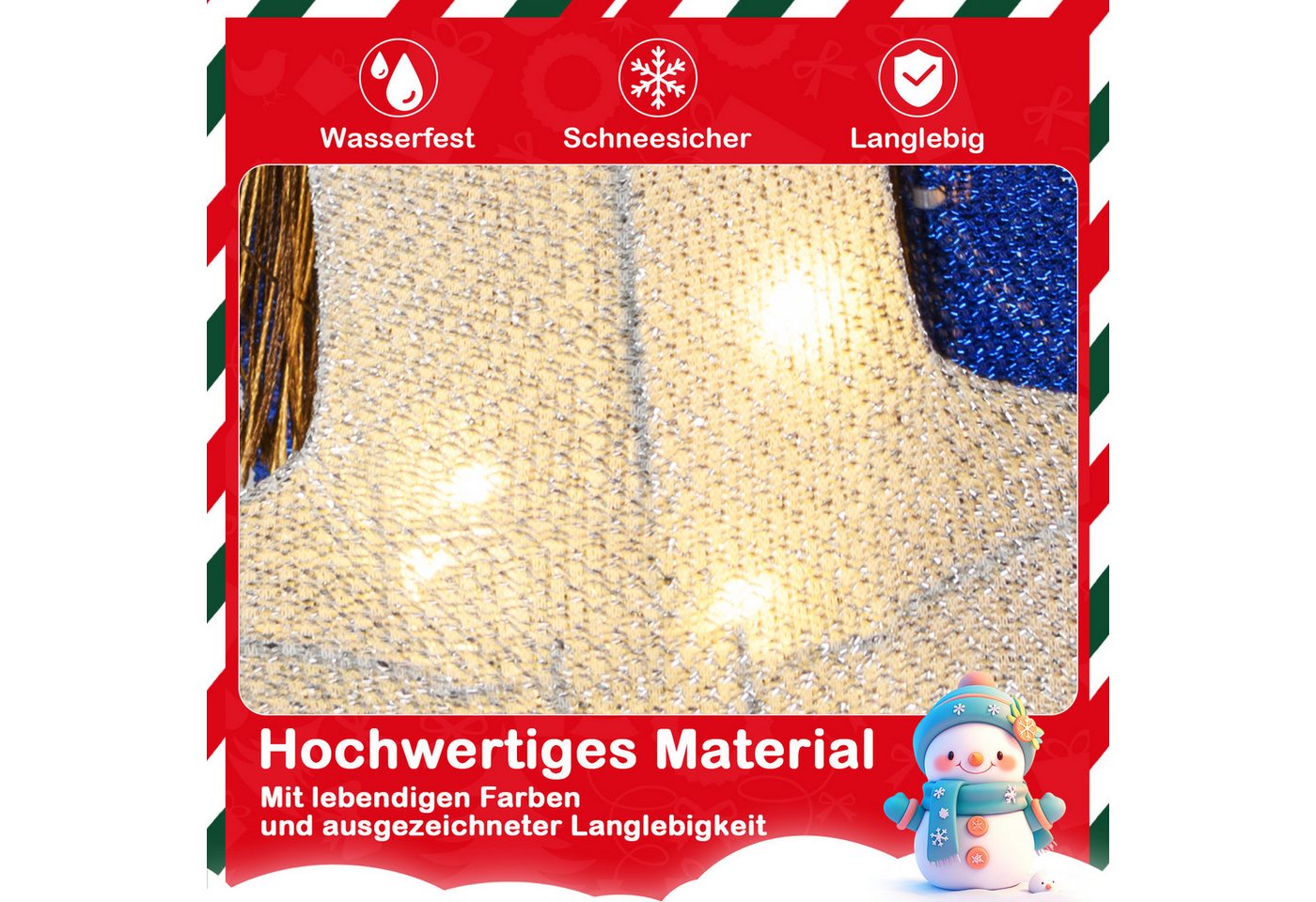 COSTWAY Weihnachtsfigur (1 St), Nussknacker Figur, LED Weihnachtsdeko, groß – Bild 5 von 5