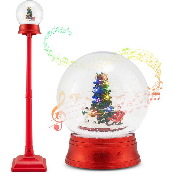 COSTWAY Weihnachtsfigur (1 St), Weihnachtslaterne, LED Weihnachtsdeko mit Musik, abnehmar