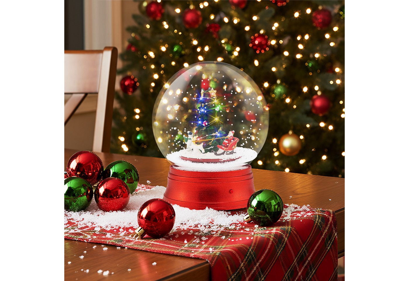 COSTWAY Weihnachtsfigur (1 St), Weihnachtslaterne, LED Weihnachtsdeko mit Musik, abnehmar – Bild 2 von 5