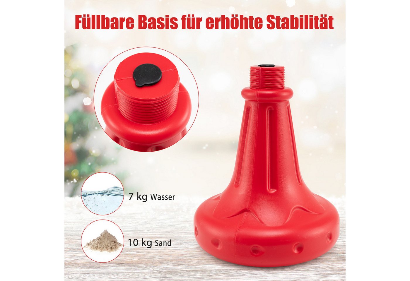 COSTWAY Weihnachtsfigur (1 St), Weihnachtslaterne, LED Straßenlampe, Weihnachtsdeko, 185 cm – Bild 5 von 5