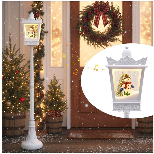 COSTWAY Weihnachtsfigur (1 St), Weihnachtslaterne, LED Straßenlampe, Weihnachtsdeko, 185 cm