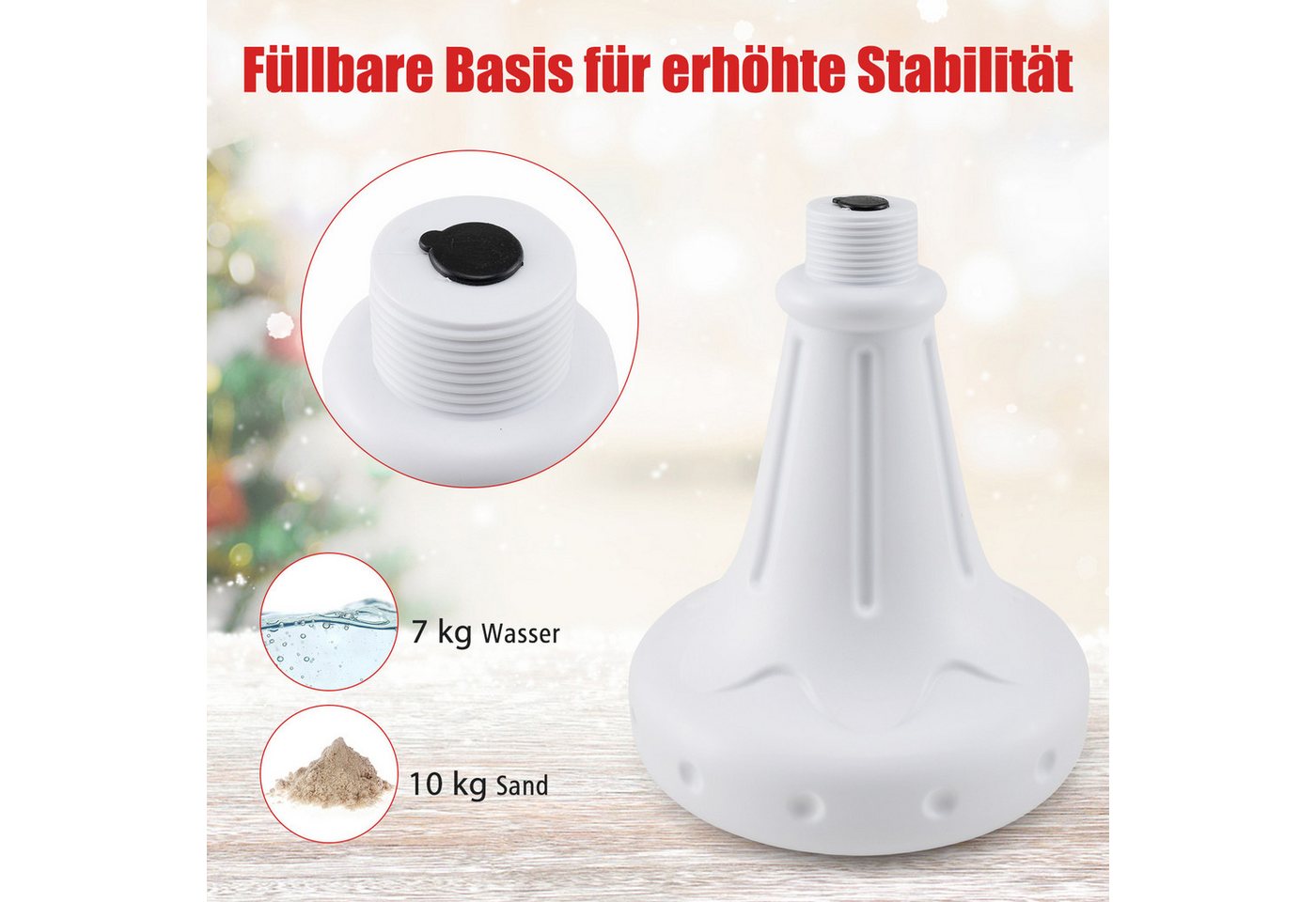 COSTWAY Weihnachtsfigur (1 St), Weihnachtslaterne, LED Straßenlampe, Weihnachtsdeko, 185 cm – Bild 5 von 5