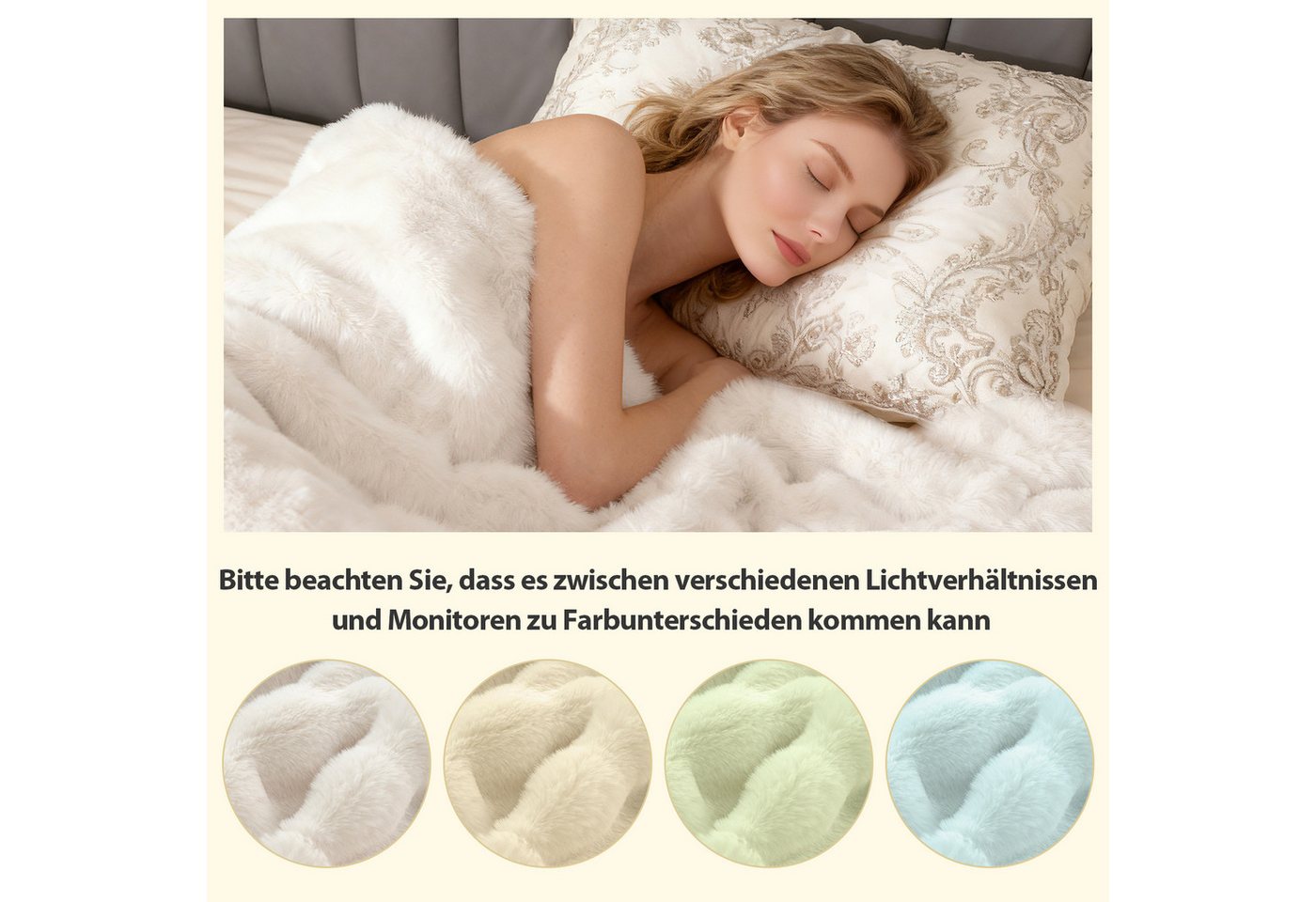 Wohndecke, COSTWAY, Kuscheldecke, Sofadecke, luxuriöse Felldecke, 153 x 203 cm – Bild 4 von 5
