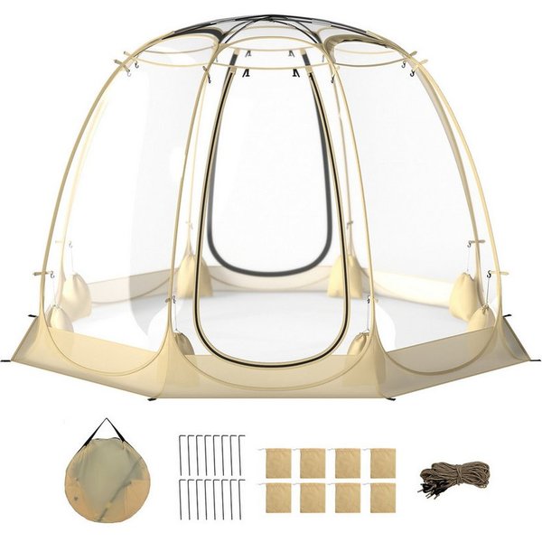 COSTWAY Wurfzelt, Personen: 6, Pop Up Zelt wetterfest, 265x265cm, bis -15℃