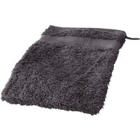 Cotonea Frottier Waschhandschuh 15 x 20 cm, Bio-Baumwolle, anthrazit
