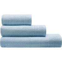 Cotonea Waffelpikee Handtuch, 50 x 100 cm, Bio-Baumwolle, hellblau