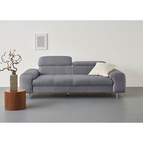 COTTA 3-Sitzer Chef, Big-Sofa mit Kopfteilverstellung, edle Metallkufen