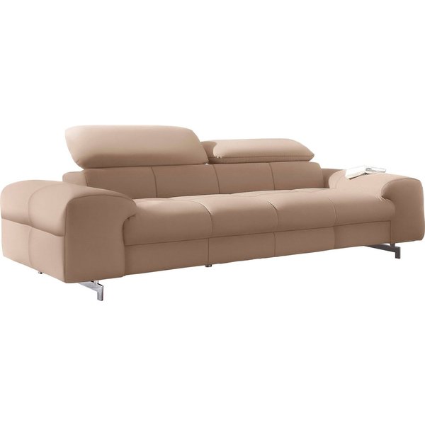 COTTA 3-Sitzer Chef, Big-Sofa mit Kopfteilverstellung, edle Metallkufen