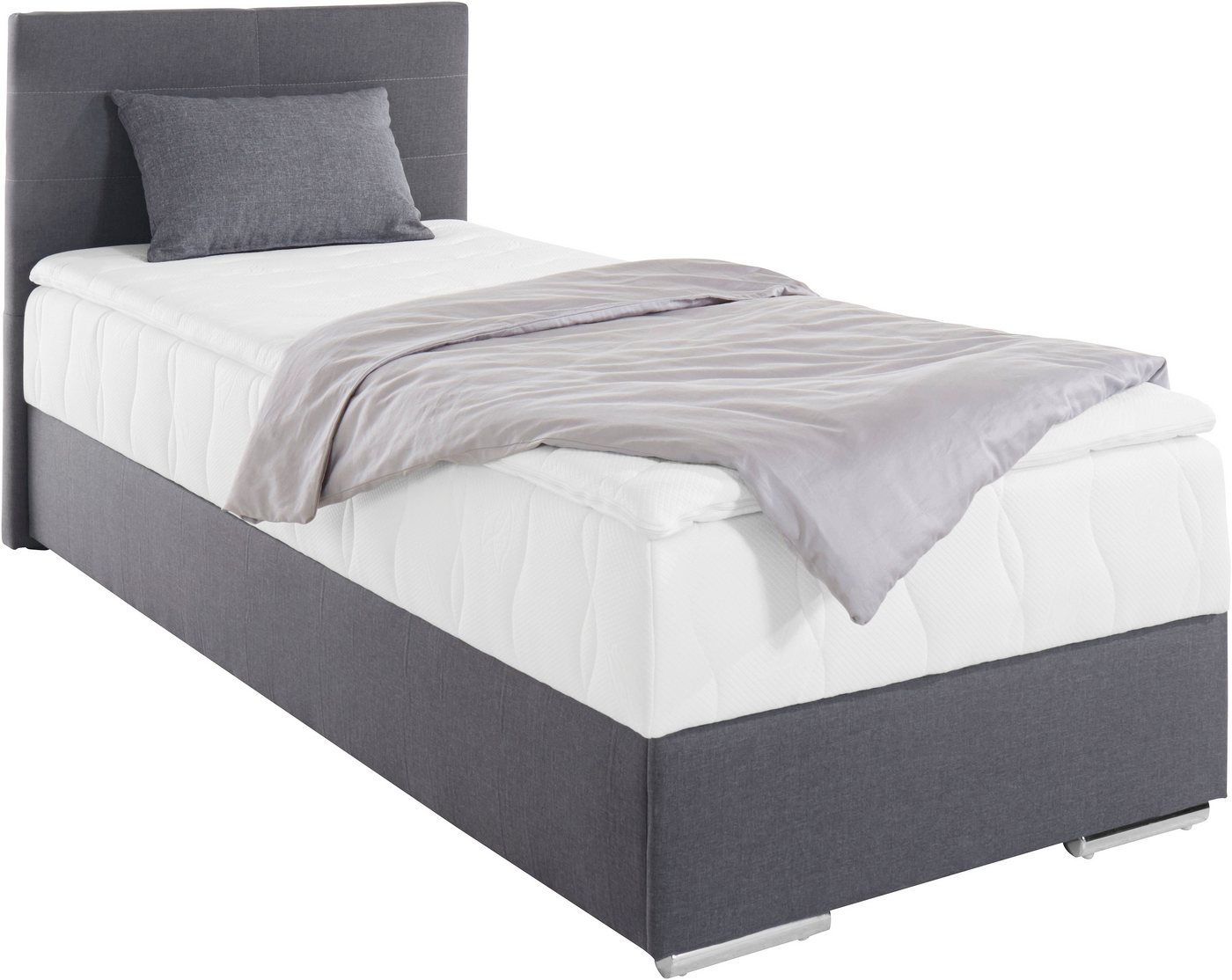 COTTA Boxbett TOM, Stauraumbett mit Bettkasten & 5-Zonen-TFK-Matratze H3, Komfortschaumtopper, Struktur-oder Karostoff, 90/120/140 cm x 200 cm – Bild 2 von 5