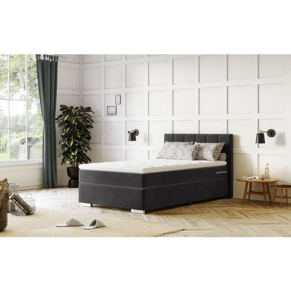 COTTA Boxspringbett SIMBA, inkl. Taschenfederkernmatratze H3 oder H4 und Komforttopper, Strukturstoff-Bezug, Liegefläche wahlweise 120x200 bis 200x200 cm