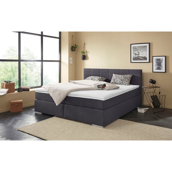 COTTA Boxspringbett SIMBA, inkl. Taschenfederkernmatratze H3 oder H4 und Komforttopper, Strukturstoff-Bezug, Liegefläche wahlweise 120x200 bis 200x200 cm