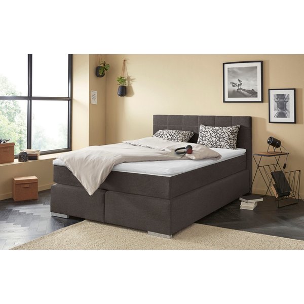 COTTA Boxspringbett SIMBA, inkl. Taschenfederkernmatratze H3 oder H4 und Komforttopper, Strukturstoff-Bezug, Liegefläche wahlweise 120x200 bis 200x200 cm
