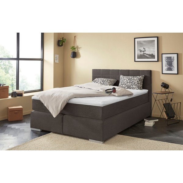 COTTA Boxspringbett SIMBA, inkl. Taschenfederkernmatratze H3 oder H4 und Komforttopper, Strukturstoff-Bezug, Liegefläche wahlweise 120x200 bis 200x200 cm