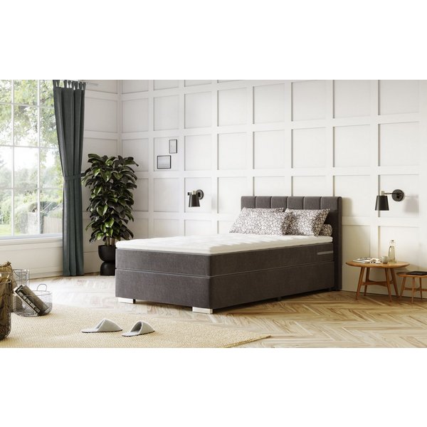 COTTA Boxspringbett SIMBA, inkl. Taschenfederkernmatratze H3 oder H4 und Komforttopper, Strukturstoff-Bezug, Liegefläche wahlweise 120x200 bis 200x200 cm