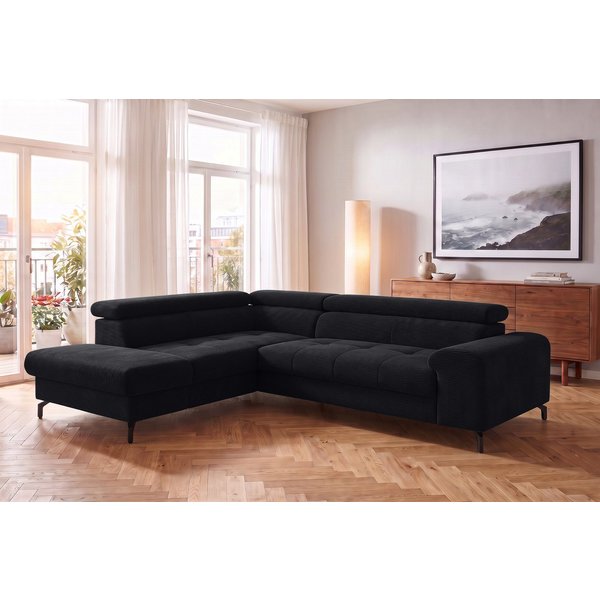 COTTA Ecksofa Aura L-Form, B: 260 cm, inkl. Schlaffunktion, auch in Cord, mit Schlaffunktion, Bettkasten & Kopfteilverstellung