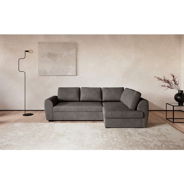 COTTA Ecksofa Drift L-Form mit Ottomane, B: 253 cm, optional auch mit Schlaffunktion, Wellenunterfederung