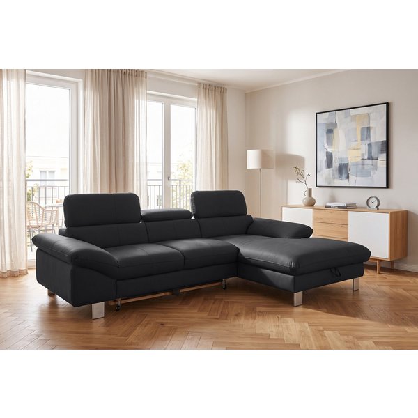 COTTA Ecksofa Driver L-Form, B:268 cm, moderne Couch mit Wellenunterfederung, Kopfteilverstellung, optional Schlaffunktion & Bettkasten