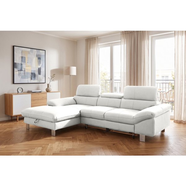 COTTA Ecksofa Driver L-Form, B:268 cm, moderne Couch mit Wellenunterfederung, Kopfteilverstellung, optional Schlaffunktion & Bettkasten