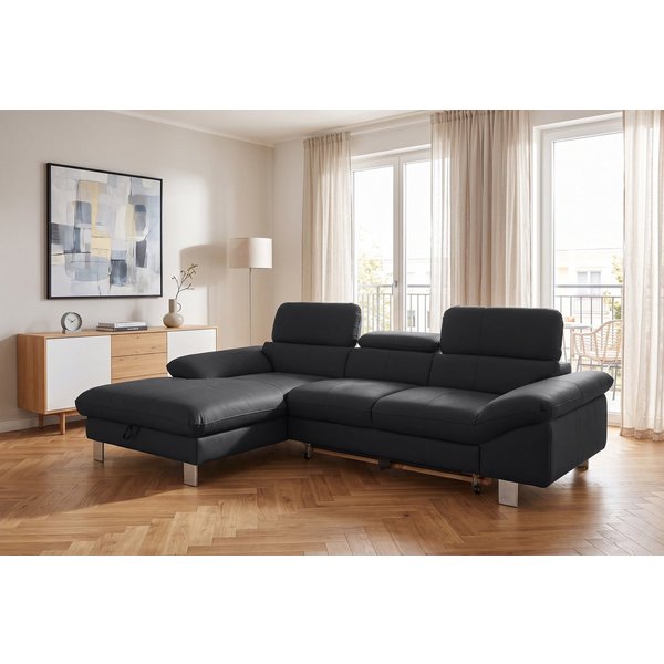 COTTA Ecksofa Driver L-Form, B:268 cm, moderne Couch mit Wellenunterfederung, Kopfteilverstellung, optional Schlaffunktion & Bettkasten