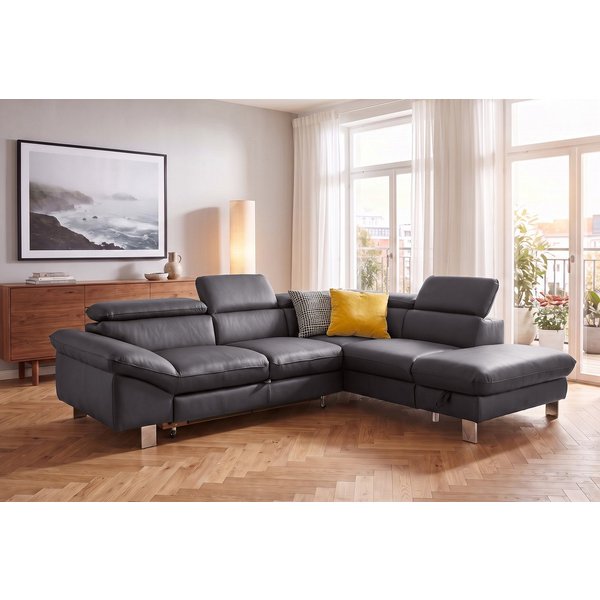 COTTA Ecksofa Driver L-Form, B: 265cm, moderne Couch, Wellenunterfederung, inkl. 3 x, Kopfteilverstellung, optional Schlaffunktion & Bettkasten