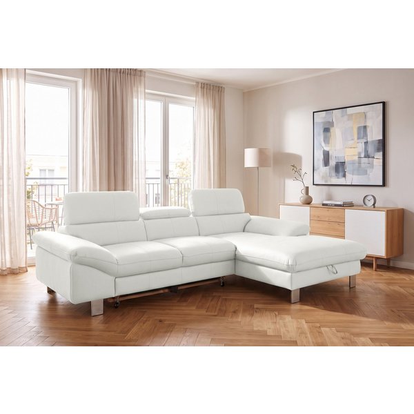COTTA Ecksofa Driver L-Form, B:268 cm, moderne Couch mit Wellenunterfederung, Kopfteilverstellung, optional Schlaffunktion & Bettkasten
