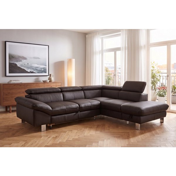 COTTA Ecksofa Driver L-Form, B: 265cm, moderne Couch, Wellenunterfederung, inkl. 3 x, Kopfteilverstellung, optional Schlaffunktion & Bettkasten