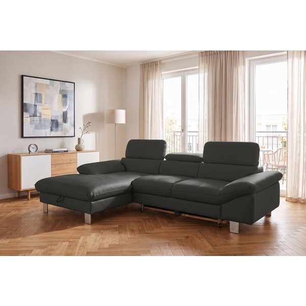 COTTA Ecksofa Driver L-Form, B:268 cm, moderne Couch mit Wellenunterfederung, Kopfteilverstellung, optional Schlaffunktion & Bettkasten