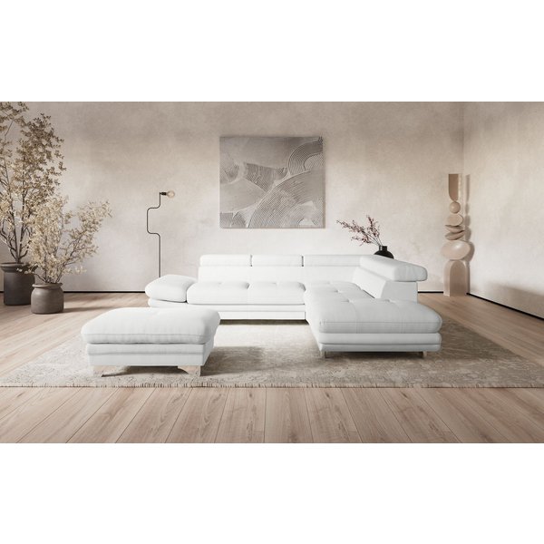 COTTA Ecksofa Enterprise L-Form, B: 277 cm x L: 238 cm, bequeme Wellenunterfederung, Arm- & Kopfteilverstellung, optional Schlaffunktion
