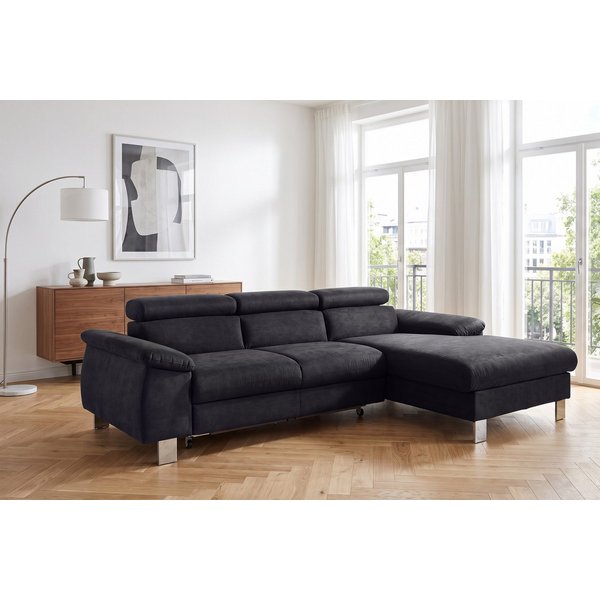 COTTA Ecksofa Komaris L-Form, B: 244 cm, mit Kopfteilverstellung, optional Schlaffunktion, Bettkasten & Licht