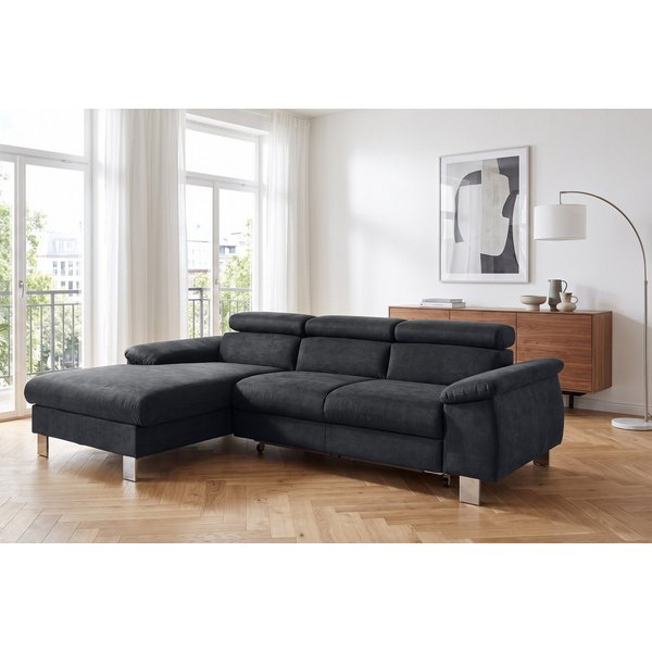 COTTA Ecksofa Komaris L-Form, B: 244 cm, mit Kopfteilverstellung, optional Schlaffunktion, Bettkasten & Licht