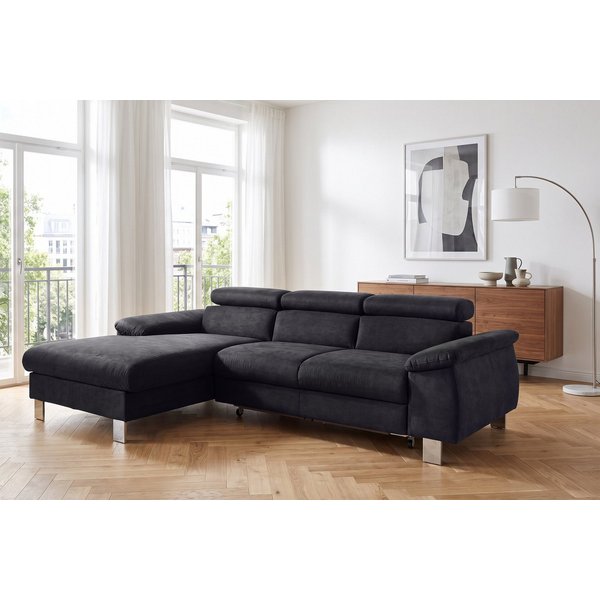 COTTA Ecksofa Komaris L-Form, B: 244 cm, mit Kopfteilverstellung, optional Schlaffunktion, Bettkasten & Licht