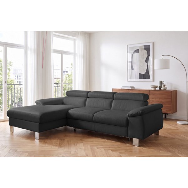 COTTA Ecksofa Komaris L-Form, B: 244 cm, mit Kopfteilverstellung, optional Schlaffunktion, Bettkasten & Licht
