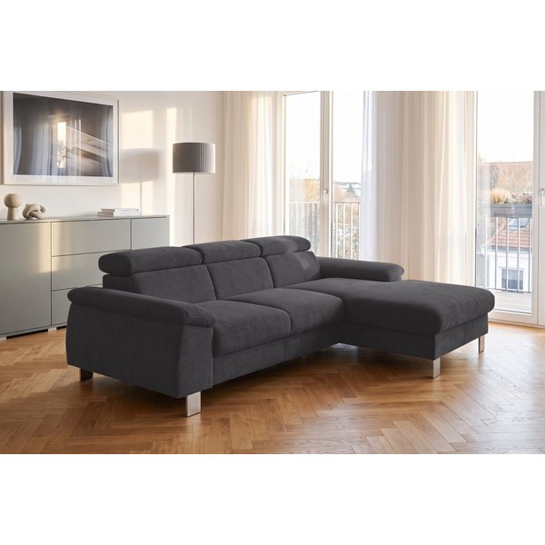 COTTA Ecksofa Komaris L-Form, B: 244 cm, mit Kopfteilverstellung, optional Schlaffunktion, Bettkasten & Licht