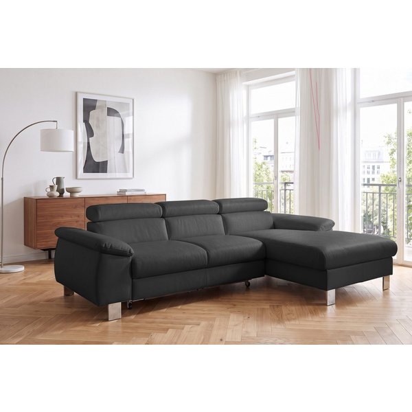 COTTA Ecksofa Komaris L-Form, B: 244 cm, mit Kopfteilverstellung, optional Schlaffunktion, Bettkasten & Licht
